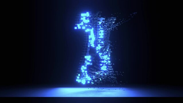 Animated 3d count down from 30 seconds to 0 using sci- fi texture