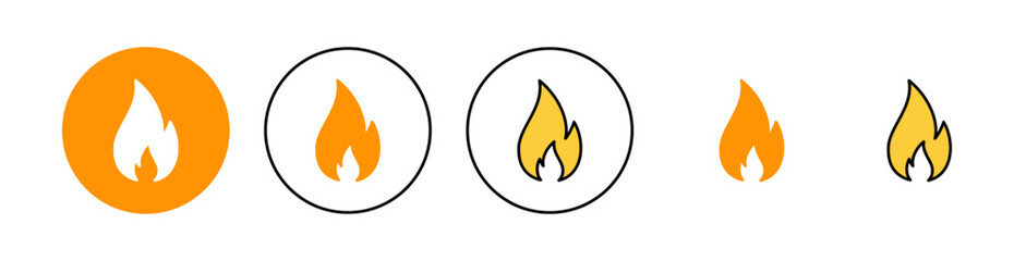 Fire icon set for web and mobile app. fire sign and symbol