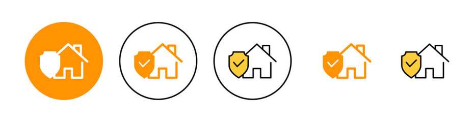 Fototapeta premium home insurance icon set for web and mobile app. home protection sign and symbol