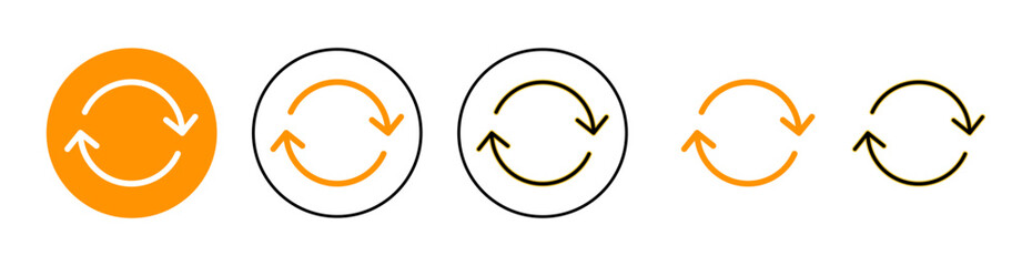 Refresh icon set for web and mobile app. Reload sign and symbol. Update icon.