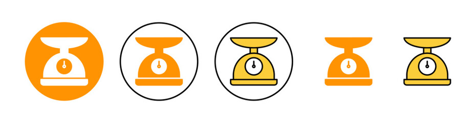 Scales icon set for web and mobile app. Weight scale sign and symbol