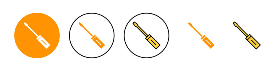 Screwdriver icon set for web and mobile app. tools sign and symbol
