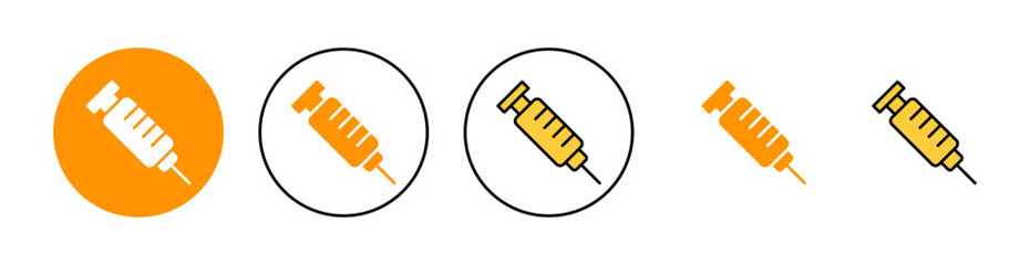 Syringe icon set for web and mobile app. injection sign and symbol. vaccine icon