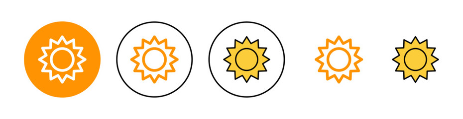 Sun icon set for web and mobile app. Brightness sign and symbol.