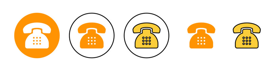 Telephone icon set for web and mobile app. phone sign and symbol