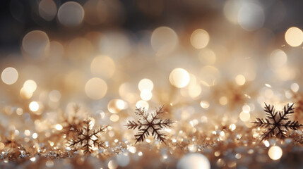 Obraz na płótnie Canvas Snowflakes on bokeh background. Christmas and New Year holidays background.