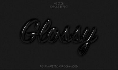 VECTOR royal glossy editable text effect - embossed black - obrazy, fototapety, plakaty