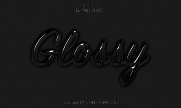 VECTOR royal glossy editable text effect - embossed black