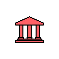 Bank icon set illustration. Bank sign and symbol, museum, university