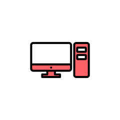 Computer icon set illustration. computer monitor sign and symbol