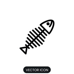 fish bone vector cartoon . fishbone diagram icon isolated white background