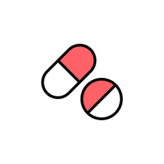Pills icon set illustration. capsule icon. Drug sign and symbol