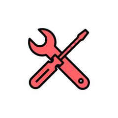 Repair tools icon set illustration. tool sign and symbol. setting icon. Wrench and screwdriver. Service