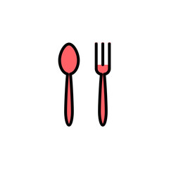 spoon and fork icon set illustration. spoon, fork and knife icon vector. restaurant sign and symbol