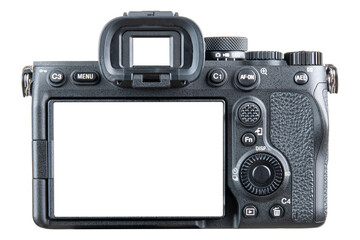 Photo camera. Digital or Dslr camera. Photographer or videographer studio equipment for recording...