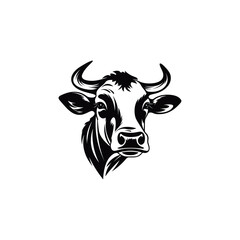 African bull face vector iilustration in hand drawn style