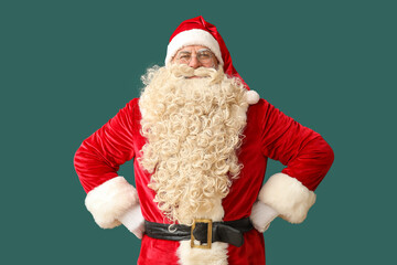 Santa Claus on green background