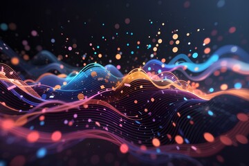 Abstract background with interweaving waves, created by ai generated - obrazy, fototapety, plakaty