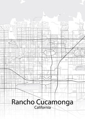Fototapeta na wymiar Rancho Cucamonga California minimalist map
