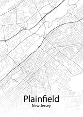 Fototapeta na wymiar Plainfield New Jersey minimalist map
