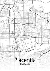Placentia California minimalist map