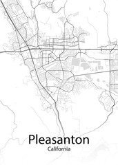 Pleasanton California minimalist map