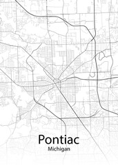 Pontiac Michigan minimalist map