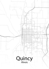Quincy Illinois minimalist map