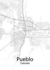 Fototapeta na wymiar Pueblo Colorado minimalist map