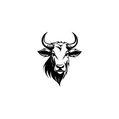 African bull face vector iilustration in hand drawn style