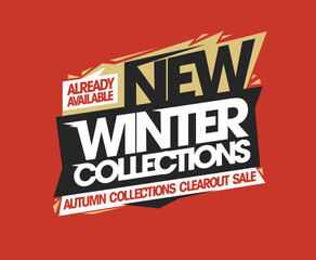 New winter collections already available, total clearance autumn collections - obrazy, fototapety, plakaty
