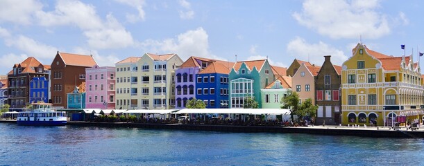 Colourful Dutch Colonial Architecture in Willemstad Curacao