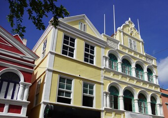 Obraz premium Colourful Dutch Colonial Architecture in Willemstad Curacao
