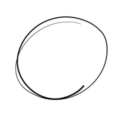 doodle sketchy oval pen and scrible isolated on white background .vector illustration