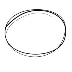 doodle sketchy oval pen and scrible isolated on white background .vector illustration