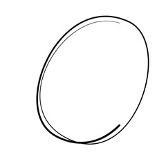 doodle sketchy oval pen and scrible isolated on white background .vector illustration