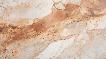Beige Marble with Copper Horizontal Background. Abstract stone texture backdrop. Bright natural material Surface. AI Generated Photorealistic Illustration.