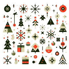 Flat Design Christmas and Holiday Decorations Collection