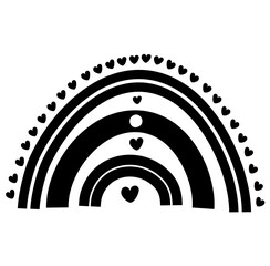 Black Boho Rainbow Cute 