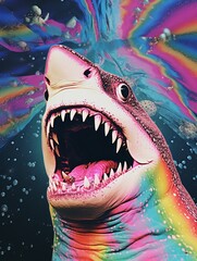 Naklejka premium Art psychedelic Shark