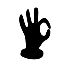 Gesture Hand Silhouette Doodle Vector Illustration 