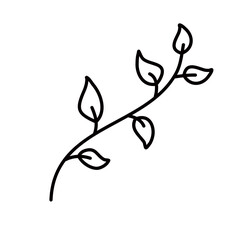 Leaf Lines Style Vector Illustration 