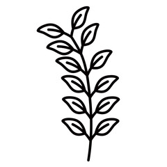 Leaf Lines Style Vector Illustration 