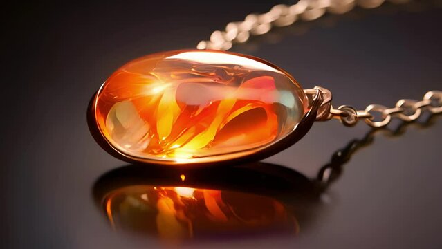 A delicate pendant of spellencased glass that glows with a warm comforting light when worn on a chain or bracelet.