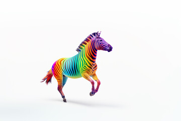 zebra with colorful background