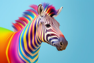 Fototapeta na wymiar zebra with colorful background