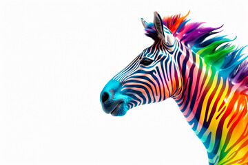 Fototapeta premium zebra with colorful background
