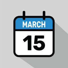 Vector Calendar March 15 illustration background design.
