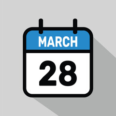 Vector Calendar March 282 illustration background design.