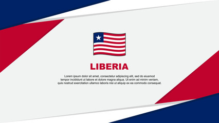 Liberia Flag Abstract Background Design Template. Liberia Independence Day Banner Cartoon Vector Illustration. Liberia